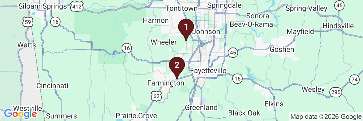 Map showing facility locations